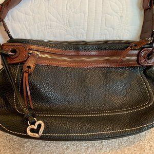 RETIRED Brighton Shoulder Bag/Black & Tan